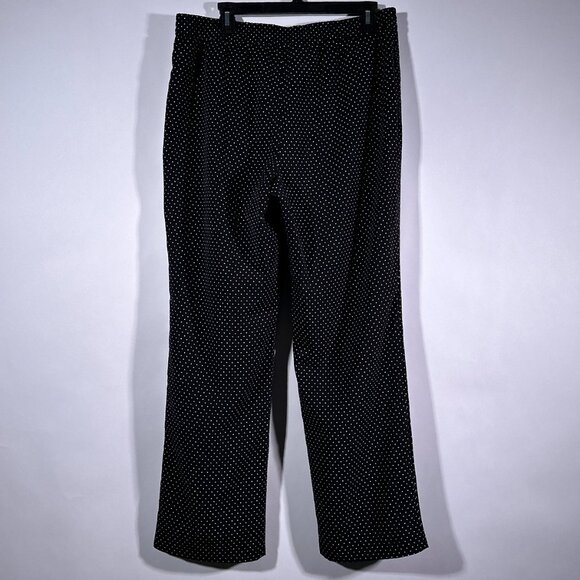 Talbots Black Small White Polka Dots Pull On Drawstring Pants Size 12 - Picture 10 of 11